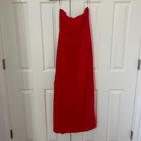 Red Vici strapless midi cocktail dress - Picture 5 of 6
